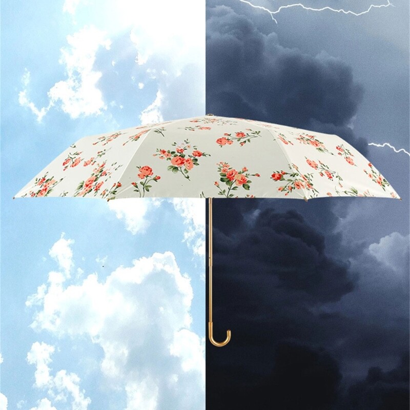 Umbrelă de epocă cu 8 nervuri, rezistentă la vânt, 3 umbrele pliabile, umbrelă anti-UV, pentru femei, cu protecție împotriva ploaielor, dropshipping