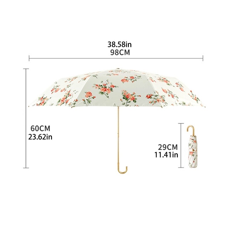 Umbrelă de epocă cu 8 nervuri, rezistentă la vânt, 3 umbrele pliabile, umbrelă anti-UV, pentru femei, cu protecție împotriva ploaielor, dropshipping