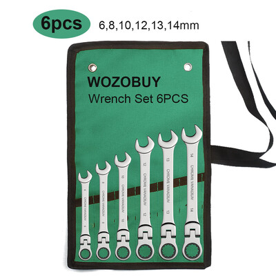 Set chei chei cu clichet 8-22 mm Inel angrenaj Set chei combinate cu clichet Cap flexibil metric cu sac de pânză