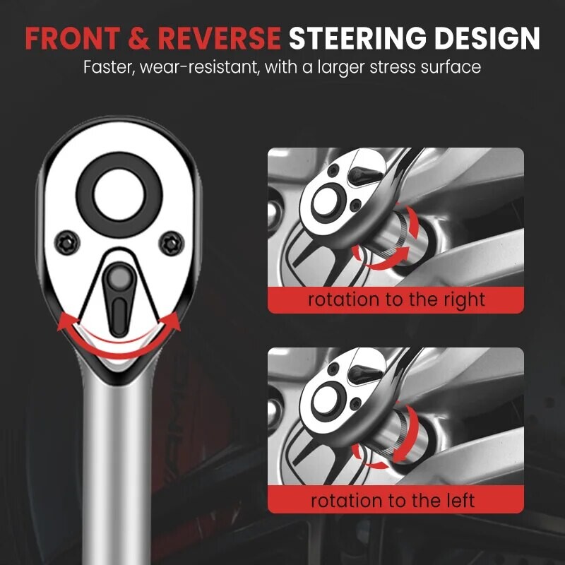 Cheie tubulară, set de 12 bucăți de instrumente multifuncționale, set mașină de întreținere rapidă cu clichet, combinație de chei rapide cu clichet