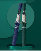 Accesorii de călătorie de lux de afaceri pentru bărbați, femei, umbrelă automată cu 8 coaste, pliabilă, rezistentă la vânt, umbrelă UV puternică, mâner din lemn