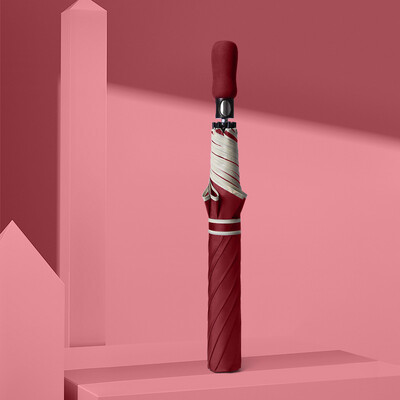 Accesorii de călătorie de lux de afaceri pentru bărbați, femei, umbrelă automată cu 8 coaste, pliabilă, rezistentă la vânt, umbrelă UV puternică, mâner din lemn