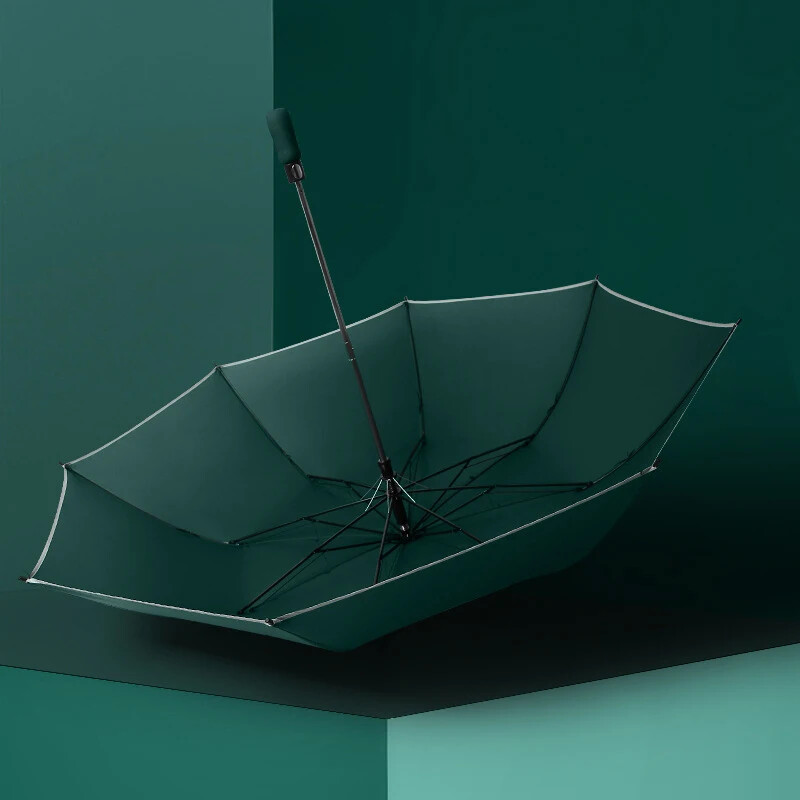 Accesorii de călătorie de lux de afaceri pentru bărbați, femei, umbrelă automată cu 8 coaste, pliabilă, rezistentă la vânt, umbrelă UV puternică, mâner din lemn