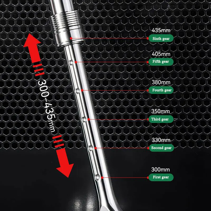 Račňový kľúč 1/4" 3/8" 1/2" palca, 72 zubov, predĺžovací teleskopický multifunkčný objímkový kľúč, doska s račňovou rukoväťou