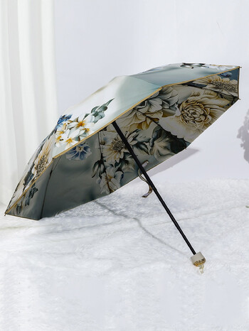 Fashion Flower Umbrella Αντιανεμική προστασία από την υπεριώδη ακτινοβολία 5 Πτυσσόμενη ομπρέλα φορητή ομπρέλα ταξιδιού βροχής γυναικεία ομπρέλα με τσέπη παιδική ομπρέλα