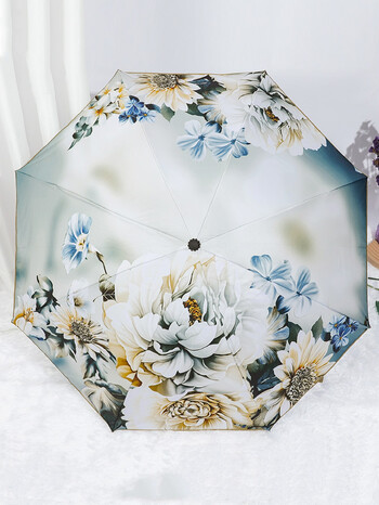 Fashion Flower Umbrella Αντιανεμική προστασία από την υπεριώδη ακτινοβολία 5 Πτυσσόμενη ομπρέλα φορητή ομπρέλα ταξιδιού βροχής γυναικεία ομπρέλα με τσέπη παιδική ομπρέλα