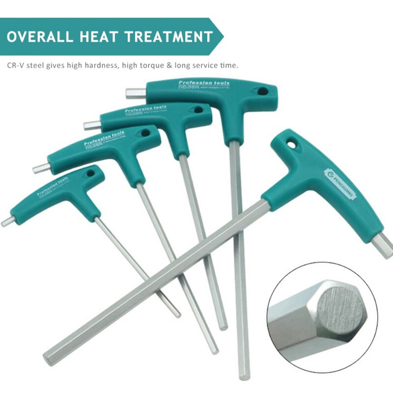 Set de chei hexagonale, 6/9 buc., șuruburi hexagonale, piulițe, seturi de chei, mâner în T cu sac de depozitare, instrumente forjate pentru reparații de uz casnic CR-V