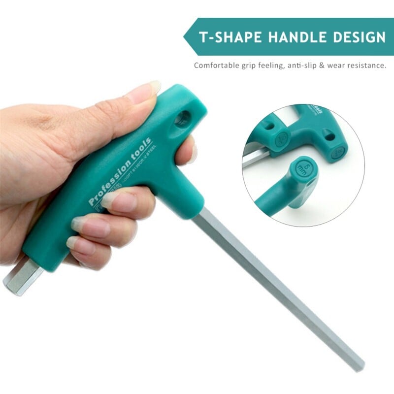 Set de chei hexagonale, 6/9 buc., șuruburi hexagonale, piulițe, seturi de chei, mâner în T cu sac de depozitare, instrumente forjate pentru reparații de uz casnic CR-V