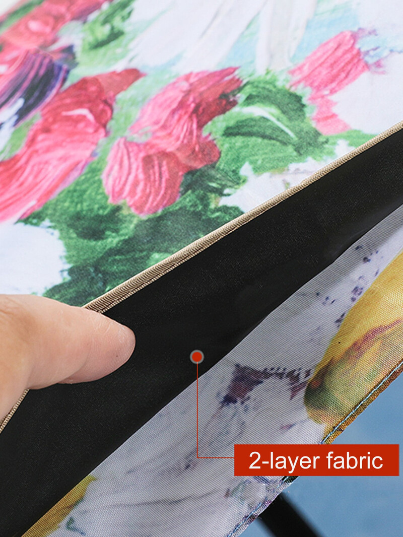 Divslāņu audums, salokāms iekšējais apdrukāts mazs melns lietussargs, saulains un lietains divējāda lietojuma UV aizsardzības lietussargs