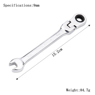 Sada račňových kľúčov, ručné náradie, 72-zubový račňový kľúč, flexibilná hlava, zrkadlový povrch, 6 mm – 27 mm, auto a domáce opravy, 1 ks.