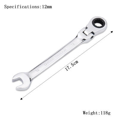 Sada račňových kľúčov, ručné náradie, 72-zubový račňový kľúč, flexibilná hlava, zrkadlový povrch, 6 mm – 27 mm, auto a domáce opravy, 1 ks.