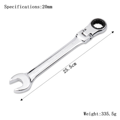 Sada račňových kľúčov, ručné náradie, 72-zubový račňový kľúč, flexibilná hlava, zrkadlový povrch, 6 mm – 27 mm, auto a domáce opravy, 1 ks.