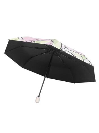 Triple Fold Black Gel Sun Protection Automatic Tulip Rabbit Umbrella UV Protection Umbrella Sun Umbrella διπλής χρήσης Πτυσσόμενη ομπρέλα