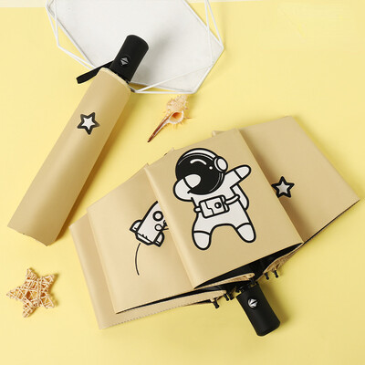 Umbrelă complet automată Protecție solară Umbrelă de soare anti-UV Umbrelă de ploaie cu trei ori desene animate Umbrelă pliabilă Umbrelă de soare