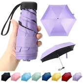 Anti UV Super Mini Pocket Compact Sun Umbrella Saliekams lietus vēja necaurlaidīgs ceļojumu mini lietussargs
