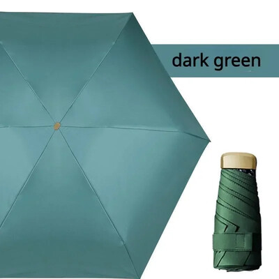 Anti UV Super Mini Pocket Compact Sun Umbrella Saliekams lietus vēja necaurlaidīgs ceļojumu mini lietussargs