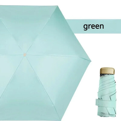 Anti UV Super Mini Pocket Compact Sun Umbrella Saliekams lietus vēja necaurlaidīgs ceļojumu mini lietussargs