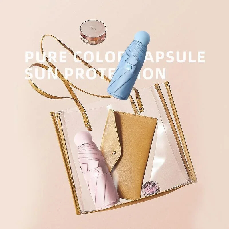 Anti UV Super Mini Pocket Compact Sun Umbrella Saliekams lietus vēja necaurlaidīgs ceļojumu mini lietussargs