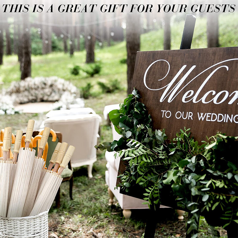 84/60 cm balto popieriaus skėtis nuo skėčio vestuvėms, vakarėliui palankūs bambuko skėčiai, skirti vestuvinio dušo centrui, nuotraukų rekvizitai