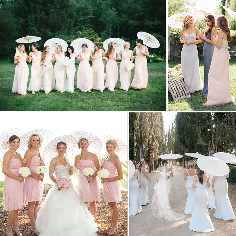 84/60 cm balto popieriaus skėtis nuo skėčio vestuvėms, vakarėliui palankūs bambuko skėčiai, skirti vestuvinio dušo centrui, nuotraukų rekvizitai