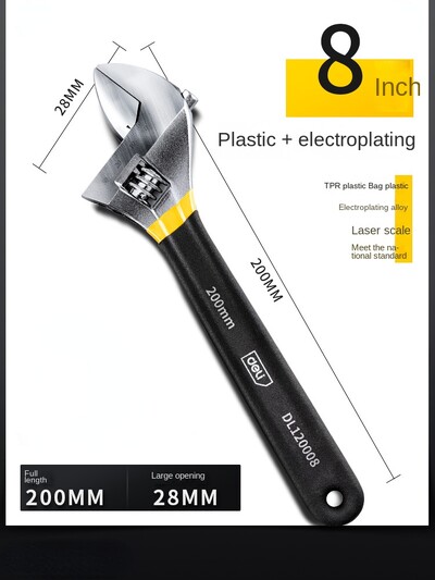 DELI reguliuojamas veržliaraktis Universalus veržliaraktis panardinamas plastikinis anglinis plienas Mechaninis dirbtuvės Rankinis remonto įrankiai Automobilinis dviračio raktas