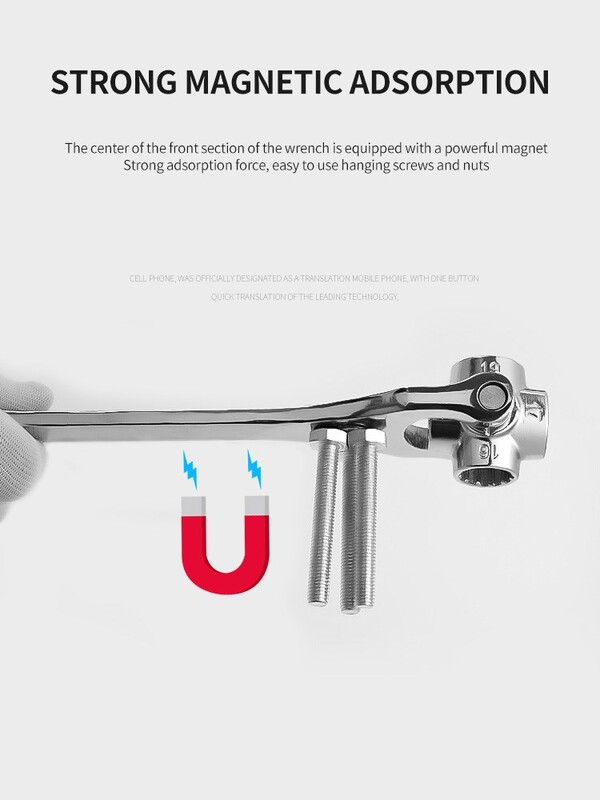 8 u 1 Alati Socket Works Univerzalni Ratchet Spline Vijci Rotacija rukavca Ručni alati Višenamjenski tiger ključ od 360 stupnjeva