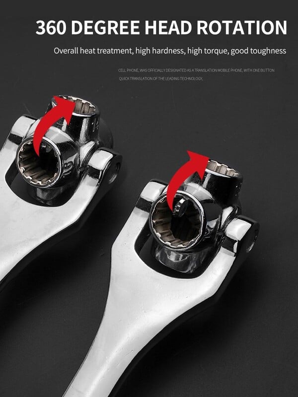 8 u 1 Alati Socket Works Univerzalni Ratchet Spline Vijci Rotacija rukavca Ručni alati Višenamjenski tiger ključ od 360 stupnjeva