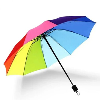 Πτυσσόμενη ομπρέλα Advanced Sense Sunshade Umbrella Double Breathable Rainbow Umbrella Rain and Sunshine Triple Folding Umbrella