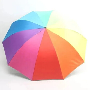 Πτυσσόμενη ομπρέλα Advanced Sense Sunshade Umbrella Double Breathable Rainbow Umbrella Rain and Sunshine Triple Folding Umbrella