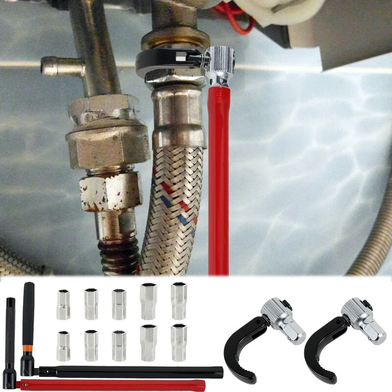 Jaucējkrāna uzgriežņu atslēga ar ligzdām Oglekļa tērauda santehniķa uzgriežņu atslēga Izturīga krāna aizmugures uzgriežņu atslēga Krāna uzgriežņu atslēga Instalācijas labošanas rīks Rokas rīks