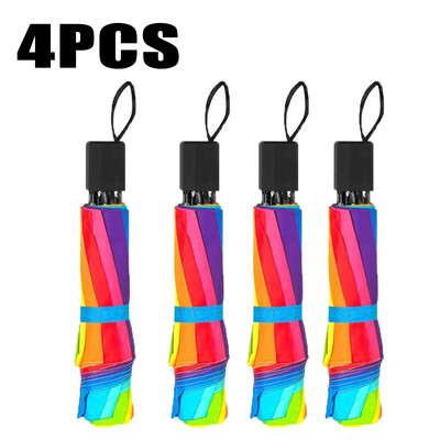 Moodne Rainbow vihmavari, kolme volditav vihmavari, pika käepidemega automaatne tuulekindel kokkupandav sirge vihmavari