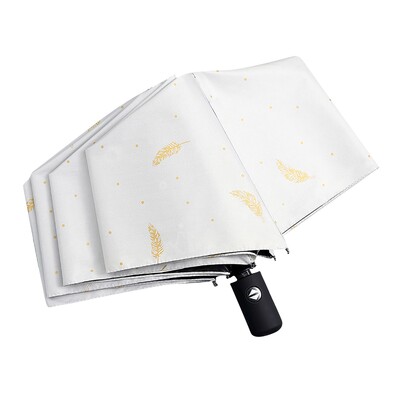 Lietussargs Vīriešu sieviešu vēja necaurlaidīgs kompaktais lietussargs Automātiski salokāms saulessargs lietus un saulains divējāda lietojuma anti-ultravioletais lietussargs