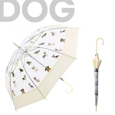 Cartoon Ins stílusú háromszoros átlátszó esernyő összecsukható egyszerű napernyő Vicces macska esőfelszerelés napernyő női gyerekeknek esernyők