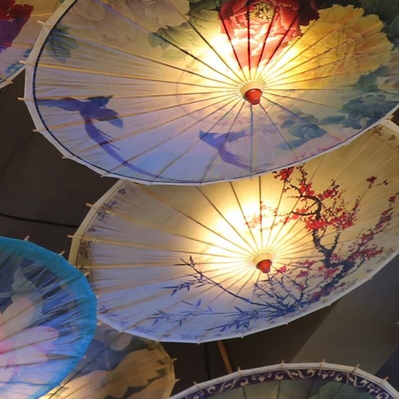 Umbrelă din pânză de mătase bujor chinezesc Umbrelă din pânză de mătase Umbrelă decorativă în stil clasic, hârtie cu ulei Umbrelă vopsită națională