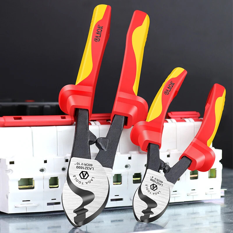 LAOA izoliuotas kabelių pjaustytuvas 1000 V elektrikas profesionalus replės smūginis vielos nuėmimo įrankis VDE replės kabelių žirklės