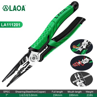 LAOA Multifunctional Stripper Sârmă Clești Diagonale Dispozitiv de tăiat Sârmă Clește cu nas lung Cutter lateral Foarfece pentru cablu Unelte de mână pentru electrician