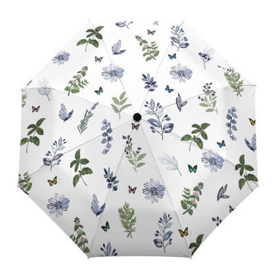 Vintage Herb Floral Texture Αυτόματη Ομπρέλα Ταξιδιωτική Πτυσσόμενη Ομπρέλα Φορητές Ομπρέλες Αντιανεμικές Ομπρέλες