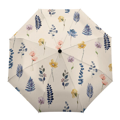 Vintage Herb Floral Texture Αυτόματη Ομπρέλα Ταξιδιωτική Πτυσσόμενη Ομπρέλα Φορητές Ομπρέλες Αντιανεμικές Ομπρέλες