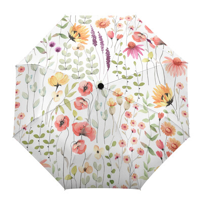 Vintage Herb Floral Texture Αυτόματη Ομπρέλα Ταξιδιωτική Πτυσσόμενη Ομπρέλα Φορητές Ομπρέλες Αντιανεμικές Ομπρέλες