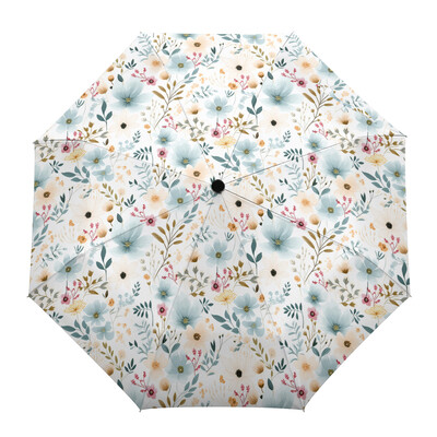 Vintage Herb Floral Texture Αυτόματη Ομπρέλα Ταξιδιωτική Πτυσσόμενη Ομπρέλα Φορητές Ομπρέλες Αντιανεμικές Ομπρέλες