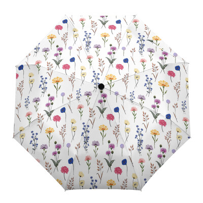 Vintage Herb Floral Texture Αυτόματη Ομπρέλα Ταξιδιωτική Πτυσσόμενη Ομπρέλα Φορητές Ομπρέλες Αντιανεμικές Ομπρέλες