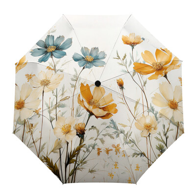 Vintage Herb Floral Texture Αυτόματη Ομπρέλα Ταξιδιωτική Πτυσσόμενη Ομπρέλα Φορητές Ομπρέλες Αντιανεμικές Ομπρέλες