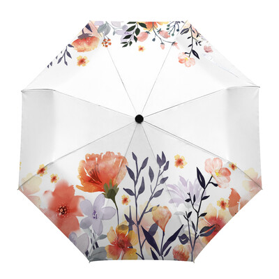 Vintage Herb Floral Texture Αυτόματη Ομπρέλα Ταξιδιωτική Πτυσσόμενη Ομπρέλα Φορητές Ομπρέλες Αντιανεμικές Ομπρέλες