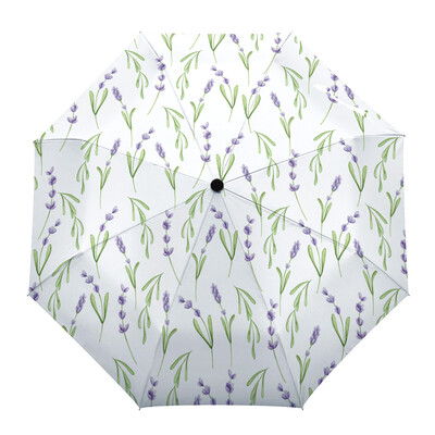 Floare violetă Lavandă Libelula Albă Umbrele automate personalizate pentru femei Bărbați Umbrelă de ploaie pliabilă rezistentă la vânt Umbrelă de soare