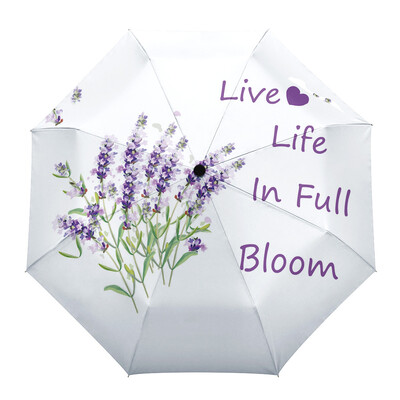 Floare violetă Lavandă Libelula Albă Umbrele automate personalizate pentru femei Bărbați Umbrelă de ploaie pliabilă rezistentă la vânt Umbrelă de soare