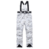 Jaunas sieviešu slēpošanas bikses ziemas āra viena galda divstāvu sniega bikses, siltas, biezas siksnas slēpošanas bikses