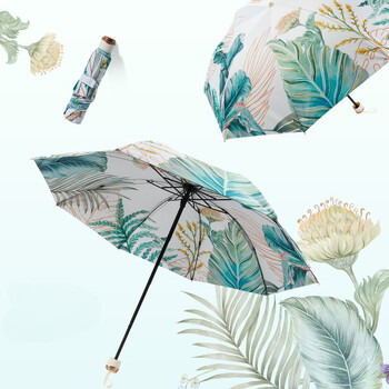 Flower Folding Sun Umbrella Γυναικεία Αντιηλιακή Προστασία Σκίασης Πτυσσόμενη Ομπρέλα Sunny Umbrella διπλής χρήσης