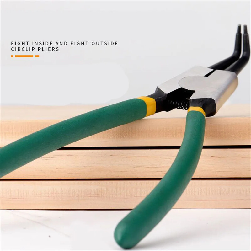 Πένσα 4 τμχ Σετ με τσάντα αποθήκευσης 7`` με μακριά μύτη Πένσα όρθια λυγισμένη πένσα εσωτερική εξωτερική συγκράτηση Εργαλείο αφαίρεσης δακτυλίου κουμπώματος