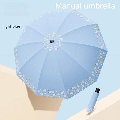 10 Bone Creative Umbrele de ploaie Umbrele de ploaie pentru umbrele de ploaie Umbrelă automată pliabilă în 3 Umbrele de soare mare Uv Femei Copii în 3 etape