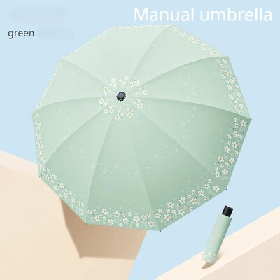 10 Bone Creative Umbrele de ploaie Umbrele de ploaie pentru umbrele de ploaie Umbrelă automată pliabilă în 3 Umbrele de soare mare Uv Femei Copii în 3 etape